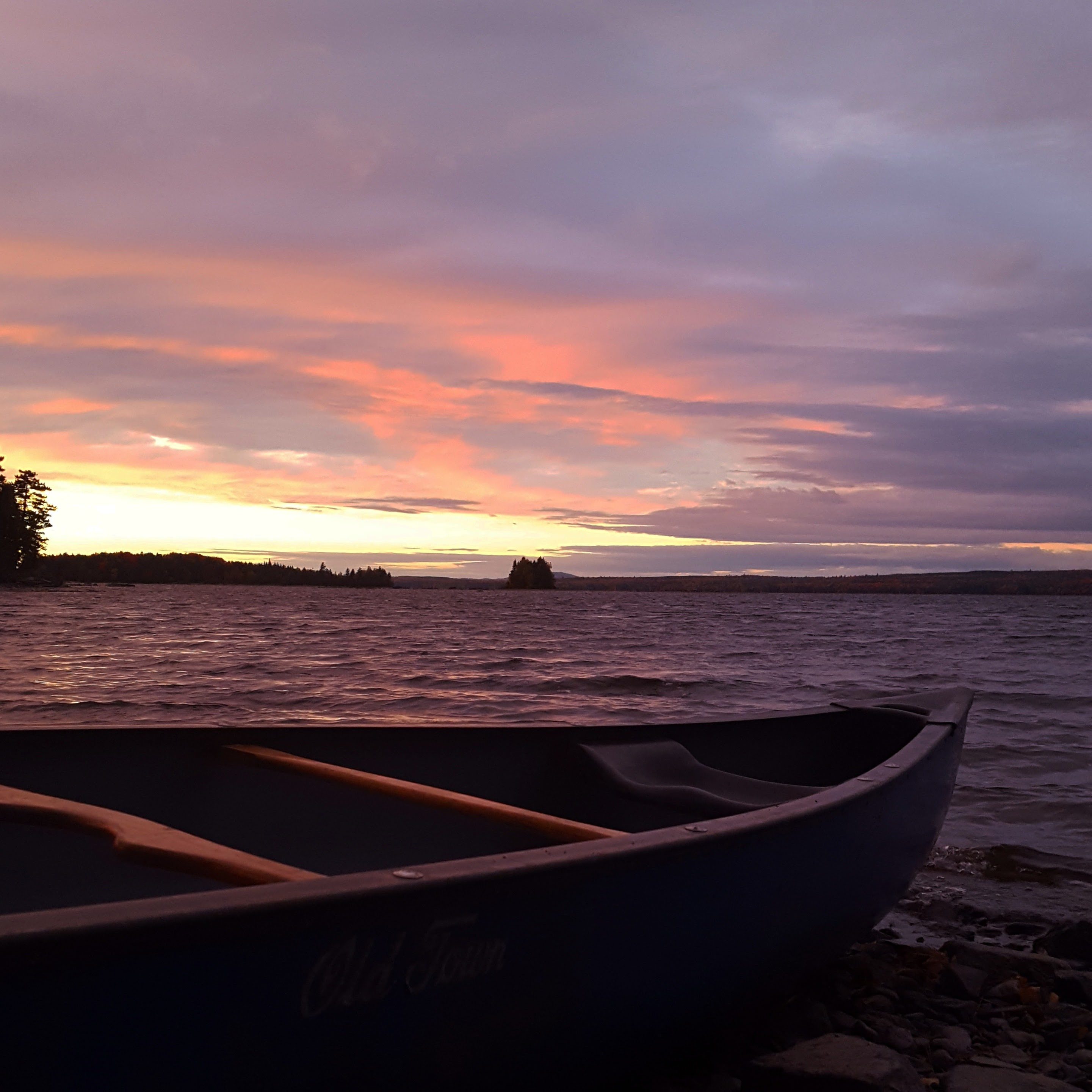 Moosehead Lake sunset, lakes in maine, sunset, where to camp in Maine