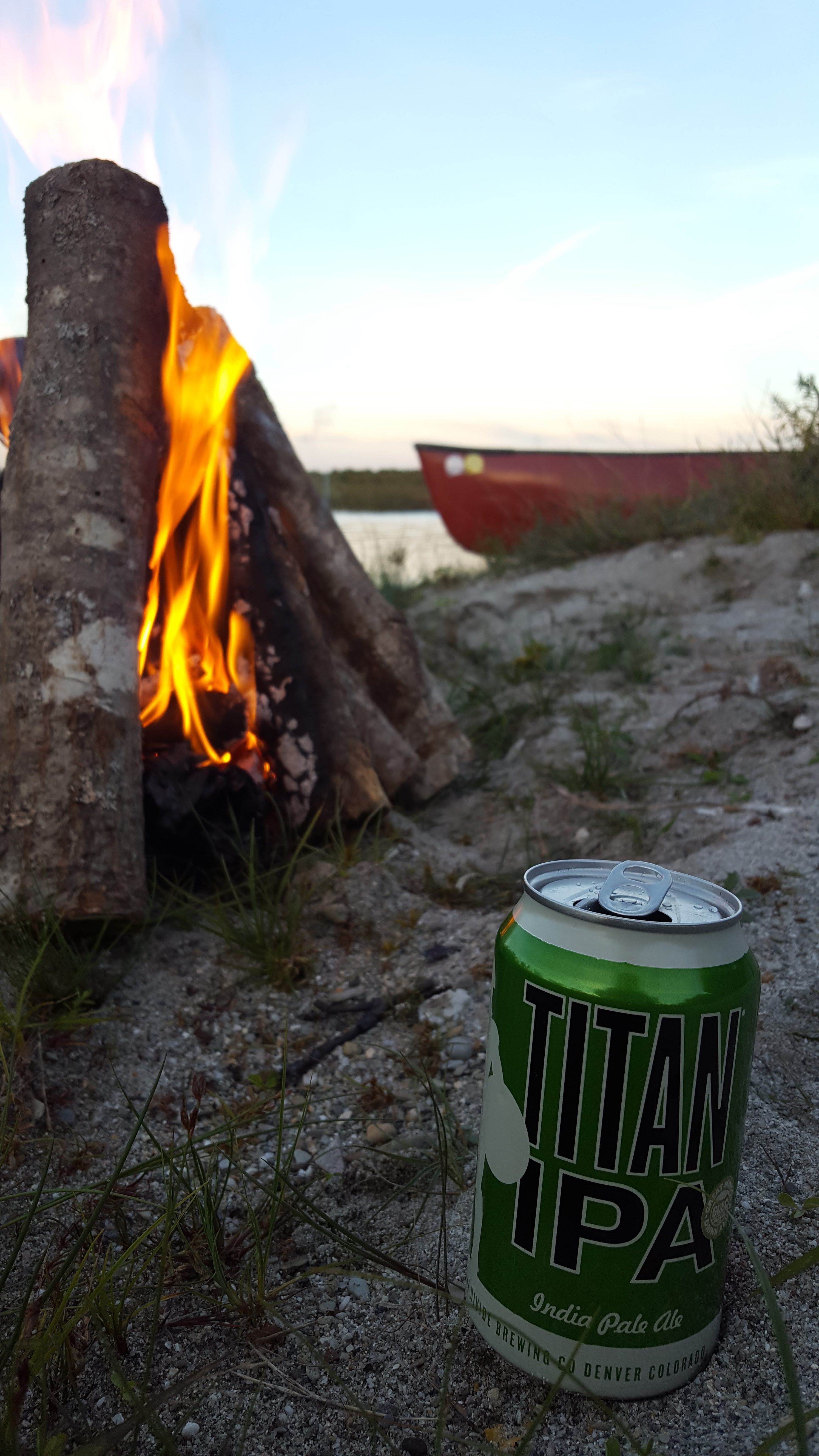 beer on a beach in maine