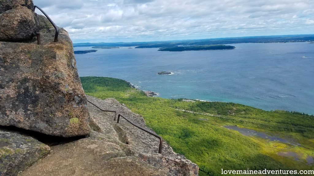 hiking up the Precipice Trail in in Acadia National Park