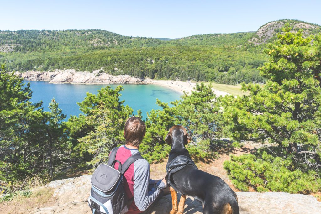 Andrew and Jett at Acadia National Park