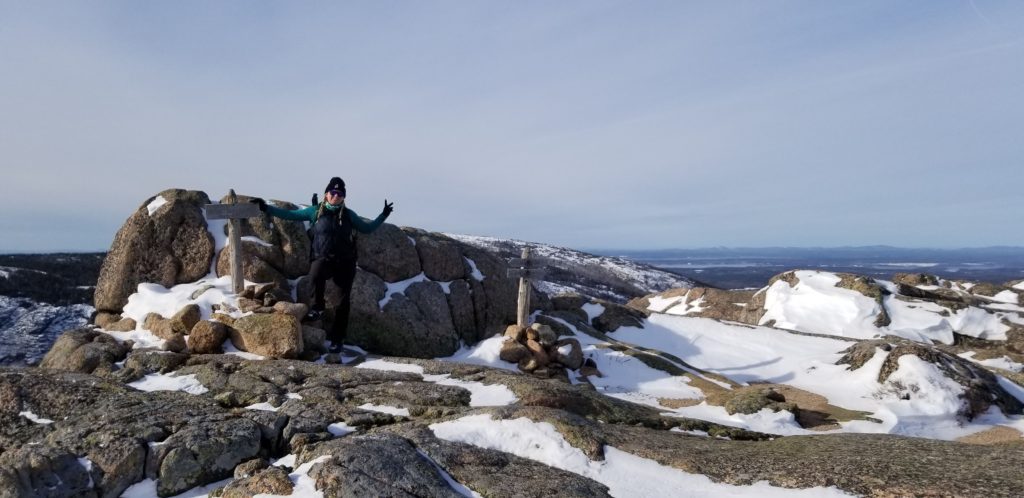 Summit of Pemetic Mountain in the winter - Acadia National Park